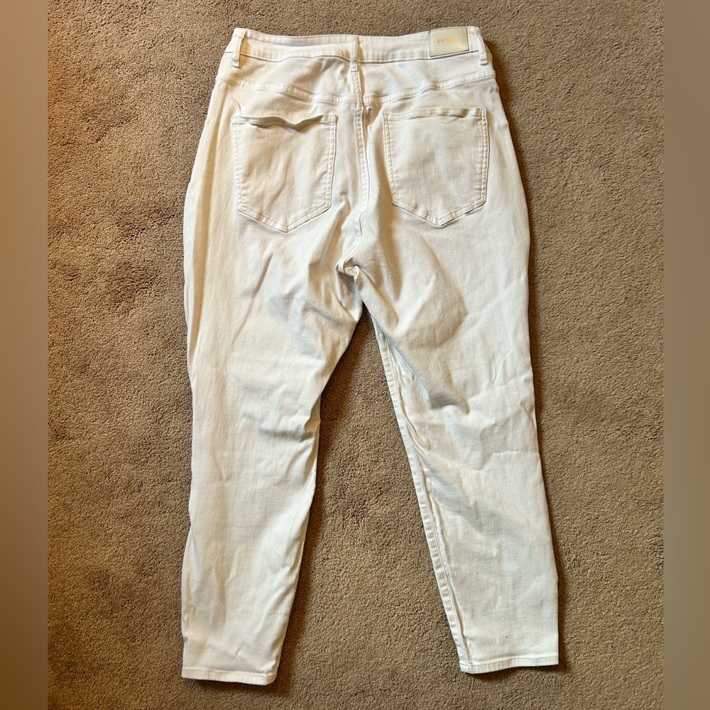 Express White High Rise Skinny Jeans - Picture 6 of 8